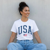 USA Varsity Graphic Tee – Classic Patriotic Shirt by Hey Jude Graphic Tees