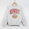 Midwest Crewneck Sweatshirt | Vintage Collegiate Graphic Pullover by Hey Jude Graphic Tees