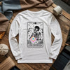 Skeleton Crocheter Tarot Long Sleeve T-shirt by YarnMerch