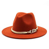 White Elegant Wide Brim Simple Hat Summer Women Lady Retro Wide Brim Hat Charming Fedora Hat Solid Color Fedoras Hat With Chain Men Women Cotton Comfortable Jazz Cap 56-58cm by Stevvex
