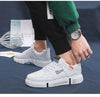 White Leather Sneakers For Men Breathable Casual Walking Sports Running Shoes Outdoor Travel Fitness Sneakers Comfortable Casual Shoes Outdoor Men Sneakers by Stevvex