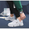 White Leather Sneakers For Men Breathable Casual Walking Sports Running Shoes Outdoor Travel Fitness Sneakers Comfortable Casual Shoes Outdoor Men Sneakers by Stevvex