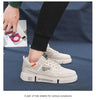 White Leather Sneakers For Men Breathable Casual Walking Sports Running Shoes Outdoor Travel Fitness Sneakers Comfortable Casual Shoes Outdoor Men Sneakers by Stevvex
