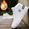 White Men Winter Plush Shoes Boys Comfort Sneakers Leather High Top Sneakers Trendy Style Casual Shoes Fashion Sneakers Breathable Comfort Walking Shoes For Mens by Stevvex