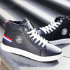 White Men Winter Plush Shoes Boys Comfort Sneakers Leather High Top Sneakers Trendy Style Casual Shoes Fashion Sneakers Breathable Comfort Walking Shoes For Mens by Stevvex
