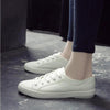 White Summer Womens Sneakers Trainers White Leather Canvas Shoes Tenis Classic Casual Cotton Slip On Canvas Comfortable Walking Flats Sneakers by Stevvex