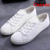 White Summer Womens Sneakers Trainers White Leather Canvas Shoes Tenis Classic Casual Cotton Slip On Canvas Comfortable Walking Flats Sneakers by Stevvex