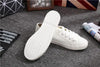 White Summer Womens Sneakers Trainers White Leather Canvas Shoes Tenis Classic Casual Cotton Slip On Canvas Comfortable Walking Flats Sneakers by Stevvex