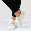 White Summer Womens Sneakers Trainers White Leather Canvas Shoes Tenis Classic Casual Cotton Slip On Canvas Comfortable Walking Flats Sneakers by Stevvex