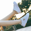White Women Sneakers Platform Fashion Rhinestone Sneakers Lace Up Casual Shoes Breathable Comfortable Women's Casual Flats Elegant High Quality Sport Women Sneakers by Stevvex