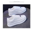 White Women Spring Running Thick Shoes Woman Comfortable Sneakers Leather Spring Flats Trainers Outdoor Vulcanize Slip On Trainers Fashion Platform Sneakers by Stevvex