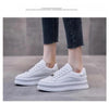 White Women Spring Running Thick Shoes Woman Comfortable Sneakers Leather Spring Flats Trainers Outdoor Vulcanize Slip On Trainers Fashion Platform Sneakers by Stevvex