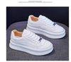 White Women Spring Running Thick Shoes Woman Comfortable Sneakers Leather Spring Flats Trainers Outdoor Vulcanize Slip On Trainers Fashion Platform Sneakers by Stevvex