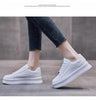 White Women Spring Running Thick Shoes Woman Comfortable Sneakers Leather Spring Flats Trainers Outdoor Vulcanize Slip On Trainers Fashion Platform Sneakers by Stevvex