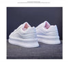 White Women Spring Running Thick Shoes Woman Comfortable Sneakers Leather Spring Flats Trainers Outdoor Vulcanize Slip On Trainers Fashion Platform Sneakers by Stevvex