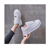 White Women Spring Running Thick Shoes Woman Comfortable Sneakers Leather Spring Flats Trainers Outdoor Vulcanize Slip On Trainers Fashion Platform Sneakers by Stevvex