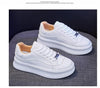 White Women Spring Running Thick Shoes Woman Comfortable Sneakers Leather Spring Flats Trainers Outdoor Vulcanize Slip On Trainers Fashion Platform Sneakers by Stevvex