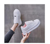 White Women Spring Running Thick Shoes Woman Comfortable Sneakers Leather Spring Flats Trainers Outdoor Vulcanize Slip On Trainers Fashion Platform Sneakers by Stevvex