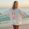 Maine Lobster Seafood Club Crewneck Sweatshirt – Coastal New England Lobster Graphic Pullover by Hey Jude Graphic Tees