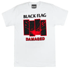 Black Flag Damaged Logo White [T-Shirt] by Rock Band Apparel
