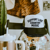 Support Live Country Music Trucker Hat | Western Country Concert Hat by Hey Jude Graphic Tees