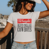 Wranglin’ Blue Collar Cowboys Crop Tee – Western Cowgirl Graphic Shirt by Hey Jude Graphic Tees