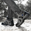 Winter Leather Mens Boots Fur Super Warm Snow Boots Men Winter Work Casual Shoes High Top Rubber Boots Winter Warm Outdoor Walking Lace Up Anti-Slip Breathable Ankle Booties by Stevvex