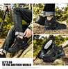 Winter Leather Mens Boots Fur Super Warm Snow Boots Men Winter Work Casual Shoes High Top Rubber Boots Winter Warm Outdoor Walking Lace Up Anti-Slip Breathable Ankle Booties by Stevvex