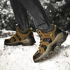 Winter Leather Mens Boots Fur Super Warm Snow Boots Men Winter Work Casual Shoes High Top Rubber Boots Winter Warm Outdoor Walking Lace Up Anti-Slip Breathable Ankle Booties by Stevvex
