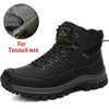 Winter Mens Boots Plush Warm Snow Boots Waterproof Outdoor Short Boots Leather Ankle Hiking Boots Mens Waterproof Outdoor Snow Boots Winter Cold Weather Shoes by Stevvex