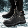Winter Mens Boots Plush Warm Snow Boots Waterproof Outdoor Short Boots Leather Ankle Hiking Boots Mens Waterproof Outdoor Snow Boots Winter Cold Weather Shoes by Stevvex