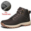 Winter Mens Boots Plush Warm Snow Boots Waterproof Outdoor Short Boots Leather Ankle Hiking Boots Mens Waterproof Outdoor Snow Boots Winter Cold Weather Shoes by Stevvex