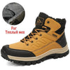 Winter Mens Boots Plush Warm Snow Boots Waterproof Outdoor Short Boots Leather Ankle Hiking Boots Mens Waterproof Outdoor Snow Boots Winter Cold Weather Shoes by Stevvex