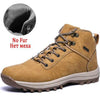Winter Mens Boots Plush Warm Snow Boots Waterproof Outdoor Short Boots Leather Ankle Hiking Boots Mens Waterproof Outdoor Snow Boots Winter Cold Weather Shoes by Stevvex