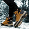Winter Mens Boots Plush Warm Snow Boots Waterproof Outdoor Short Boots Leather Ankle Hiking Boots Mens Waterproof Outdoor Snow Boots Winter Cold Weather Shoes by Stevvex