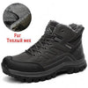 Winter Mens Boots Plush Warm Snow Boots Waterproof Outdoor Short Boots Leather Ankle Hiking Boots Mens Waterproof Outdoor Snow Boots Winter Cold Weather Shoes by Stevvex