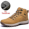 Winter Mens Boots Plush Warm Snow Boots Waterproof Outdoor Short Boots Leather Ankle Hiking Boots Mens Waterproof Outdoor Snow Boots Winter Cold Weather Shoes by Stevvex