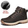 Winter Mens Boots Plush Warm Snow Boots Waterproof Outdoor Short Boots Leather Ankle Hiking Boots Mens Waterproof Outdoor Snow Boots Winter Cold Weather Shoes by Stevvex