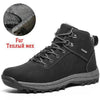 Winter Mens Boots Plush Warm Snow Boots Waterproof Outdoor Short Boots Leather Ankle Hiking Boots Mens Waterproof Outdoor Snow Boots Winter Cold Weather Shoes by Stevvex