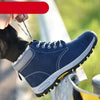 Winter Safety Shoes Waterproof Men's Boots Outdoor Warm Waterproof Non-slip Ankle Snow Boot Thick Plush Rubber Outdoor Snow Boots Winter Trail Camping Durable Cold Weather Shoes by Stevvex