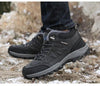 Winter Snow Boots Waterproof Leather Sneakers Super Warm Men's Boots Outdoor Hiking Boots Warm Fur Line Hiking Boot Outdoor Walking Shoes Casual Leather Booties For Men by Stevvex