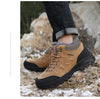 Winter Snow Boots Waterproof Leather Sneakers Super Warm Men's Boots Outdoor Hiking Boots Warm Fur Line Hiking Boot Outdoor Walking Shoes Casual Leather Booties For Men by Stevvex