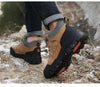 Winter Snow Boots Waterproof Leather Sneakers Super Warm Men's Boots Outdoor Hiking Boots Warm Fur Line Hiking Boot Outdoor Walking Shoes Casual Leather Booties For Men by Stevvex