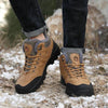 Winter Snow Boots Waterproof Leather Sneakers Super Warm Men's Boots Outdoor Hiking Boots Warm Fur Line Hiking Boot Outdoor Walking Shoes Casual Leather Booties For Men by Stevvex