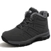 Winter Womens Mens Boots Plush Leather Waterproof Climbing Hunting Shoes Unisex Lace-up Outdoor Warm Hiking Boot Warm Ankle Cushionable Non-Slip Fashion Booties For Outdoor Walking by Stevvex