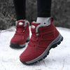 Winter Womens Mens Boots Plush Leather Waterproof Climbing Hunting Shoes Unisex Lace-up Outdoor Warm Hiking Boot Warm Ankle Cushionable Non-Slip Fashion Booties For Outdoor Walking by Stevvex