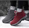 Winter Womens Mens Boots Plush Leather Waterproof Climbing Hunting Shoes Unisex Lace-up Outdoor Warm Hiking Boot Warm Ankle Cushionable Non-Slip Fashion Booties For Outdoor Walking by Stevvex