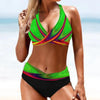 Women Bikini Plus Size Push Up Swimsuit High Waist Bikini Set Women's Push-up Halter Bandage Bikini Swimsuits Swim Bottoms Swimwear Bathing Suit Beachwear Swimming Suit by Stevvex