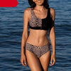 Women Bikini Set Leopard Swimwear Women High Waist String Floral Printed 2 Piece Bathing Suits Women Patchwork Swimsuits Push Up Printed Bikinis Buckle Front Beach Wear by Stevvex