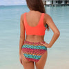 Women Bikini Set Leopard Swimwear Women High Waist String Floral Printed 2 Piece Bathing Suits Women Patchwork Swimsuits Push Up Printed Bikinis Buckle Front Beach Wear by Stevvex